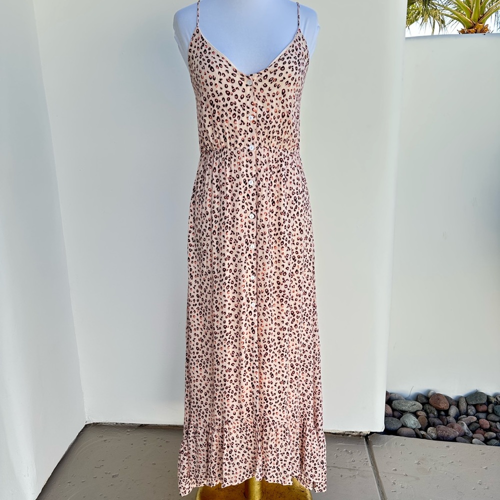 Animal Print Button Down Maxi Dress